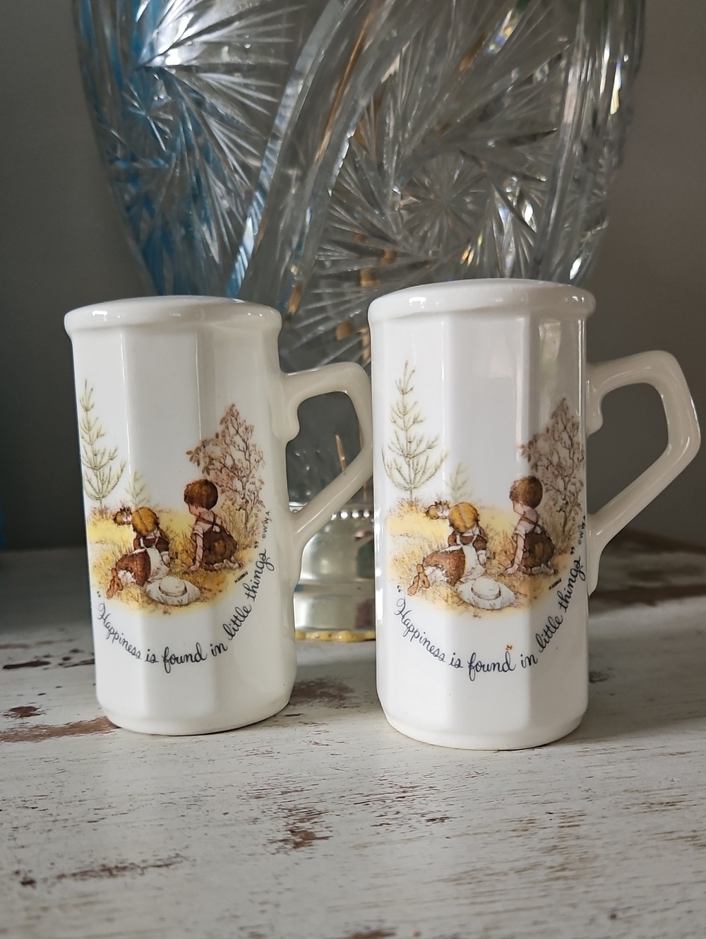 Vintage Set Of Ceramic Holly Hobbie, Salt And Pepper